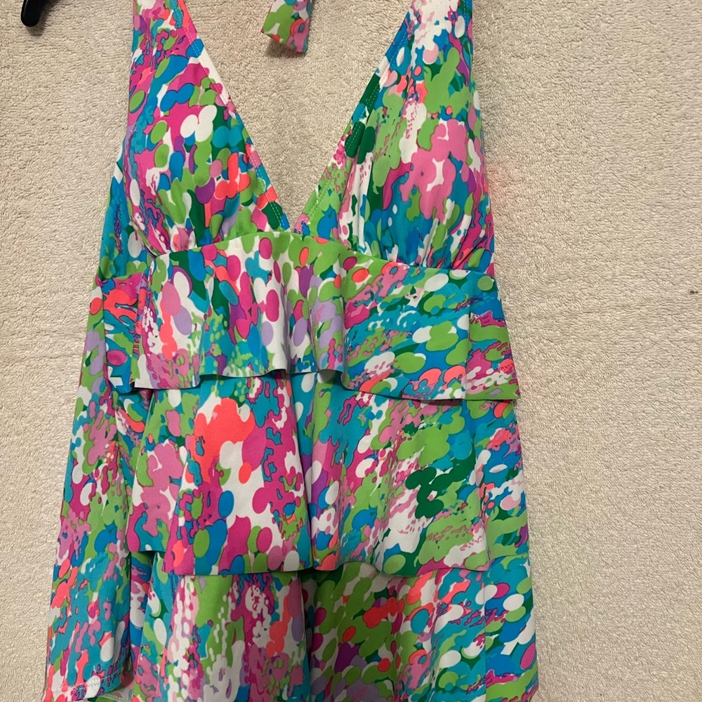 Excellent Used Condition. Kim Rogers Colorful Halter Swimsuit Top Size Large